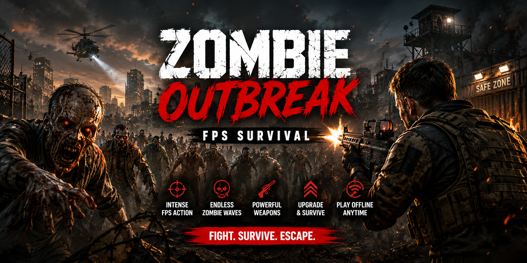 Zombie Outbreak: FPS Survival Promotional Banner Zombie Outbreak: FPS Survival Banner